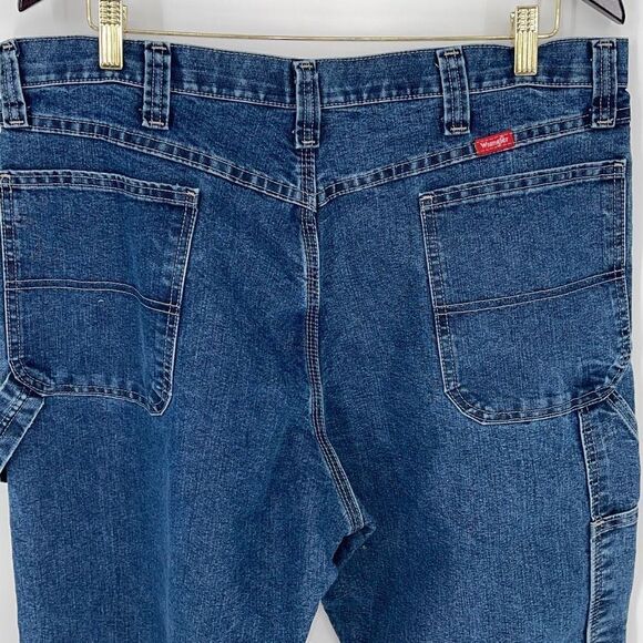 Wrangler Mens Straight Jeans Original Fit Medium Wash 94LSWDV Blue Size 38x34 - Picture 4 of 6